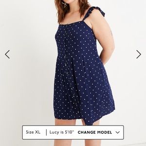 Madewell Jodice Button front polka dot sundress plus size